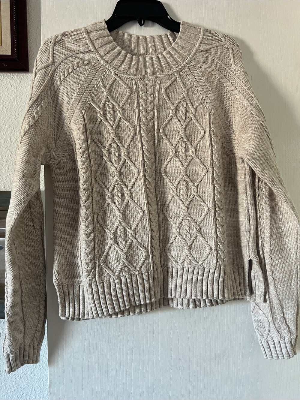 GAP Cream Cable-Knit Crewneck Sweater